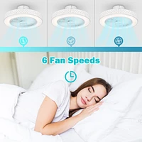 20" Enclosed Ceiling Fan with Light Dimmable App Control Low Profile Kids Room