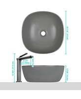 Aquaterior Bathroom Above Counter Ceramic Vessel Sink Single Handle Faucet Kit