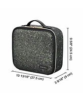 Byootique Rolling Makeup Train Case Portable Cosmetic Bag Set for Freelance Makeup Artist Cosmetic Organize Storage Travel, Black