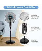 Costway 16'' Adjustable Oscillating Pedestal Fan Dual Blades w/Remote Control