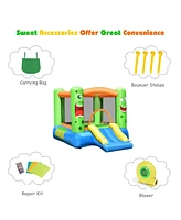 Inolait Inflatable Castle Bounce House Jumper Kids Playhouse with Slider