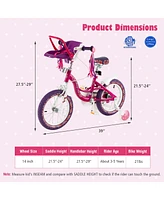 Kids Bike with Doll Seat and Removable Training Wheels