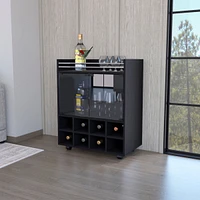 Fm Furniture Minneapolis Bar Cart with Integrated 8-Bottle Rack