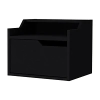 Fm Furniture Florence Floating Nightstand with Drawer and Dual-Shelf Display