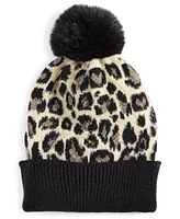 I.n.c. International Concepts Women's Leopard-Print Jacquard Beanie, Created for Macy's