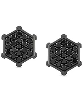 Men's Black Diamond Hexagon Cluster Screw Back Stud Earrings (1 ct. t.w.)