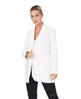 Belle & Bloom Women's Young Blood Frayed Edge Blazer - Cream