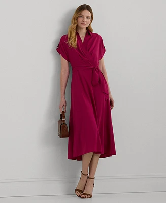 Lauren Ralph Lauren Women's Belted Crepe Dress