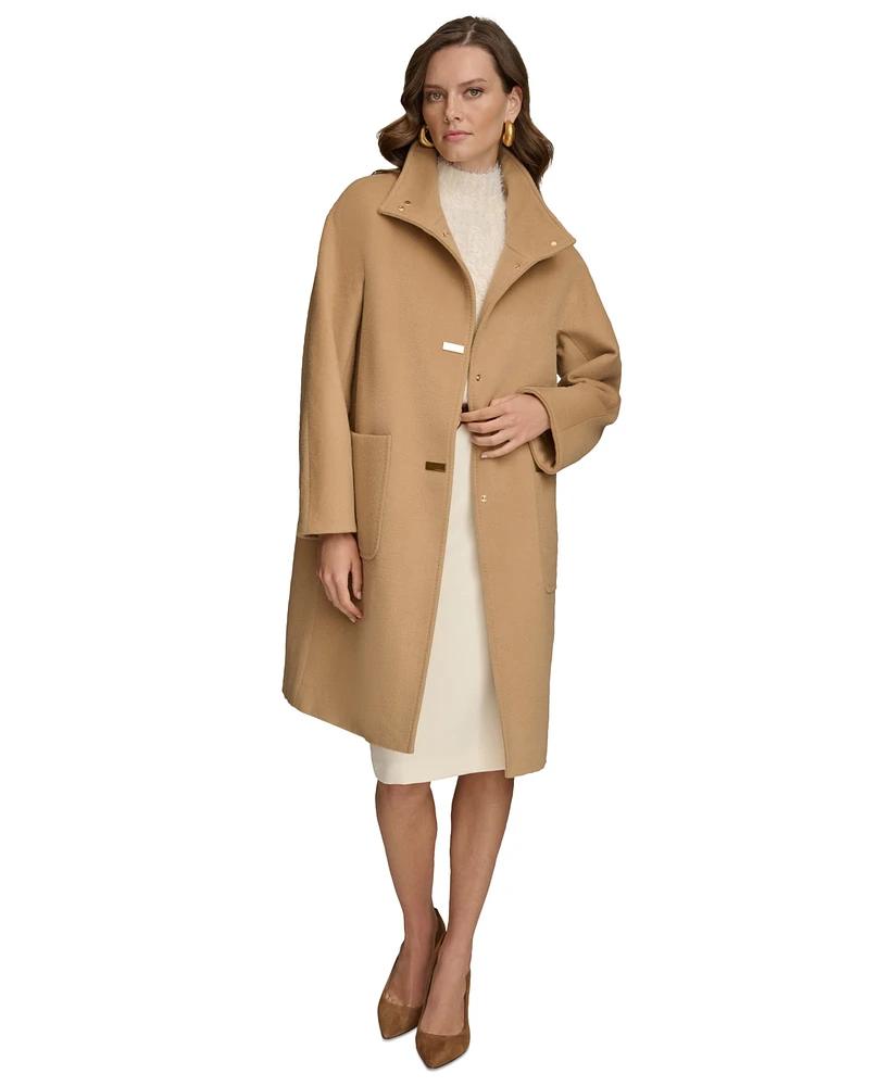 Donna Karan New York Women's Stand-Collar Single-Breasted Coat