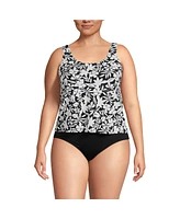 Lands' End Plus Chlorine Resistant One Piece Scoop Neck Fauxkini Swimsuit