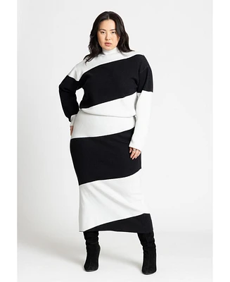 Eloquii Plus Size Intarsia Sweater Skirt