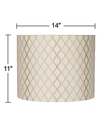 Embroidered Hourglass Medium Lamp Shade 14" Top x 14" Bottom x 11" High (Spider) Replacement with Harp and Finial - Spring crest