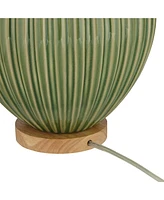 Sevilla 29" Tall Mid Century Modern End Table Lamp Green Ceramic Single Living Room Bedroom Bedside Nightstand House Office Home Reading Kitchen Entry