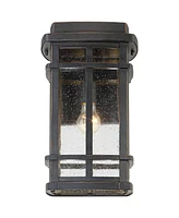 Neri Mission Industrial Box-Shaped Outdoor Wall Light Fixture Oil Rubbed Bronze 16" Clear Seedy Glass for Exterior House Porch Patio Outside Deck Fron