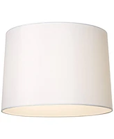 White Fabric Medium Hardback Lamp Shade 13" Top x 14" Bottom x 10" High (Spider) Replacement with Harp and Finial - Springcrest