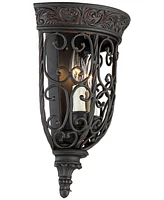 French Scroll Farmhouse Rustic Wall Light Sconce Rubbed Bronze Metal Hardwired 10 1/2" Wide Fixture Scrollwork for Bedroom Bathroom Bedside Living Roo