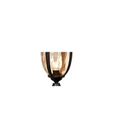 Bellagio European Outdoor Post Light Fixture with Pier Mount Bronze 25 inch Tall Glass for Exterior House Porch Patio Outside Deck Garage Yard Garden