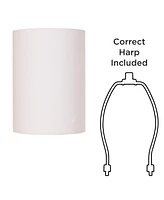 Springcrest Set of 2 Drum Lamp Shades White Small 8" Top x 8" Bottom x 11" High Spider with Replacement Harp and Finial Fitting