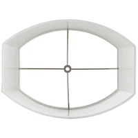 White Medium Modified Oval Lamp Shade 12.5" Wide and 10" Deep at Top x 15" Wide and 11" Deep at Bottom x 10" High (Spider) Replacement with Harp and F