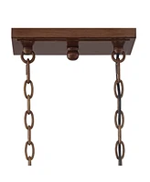 Franklin Iron Works Mahogany Linear Chandelier