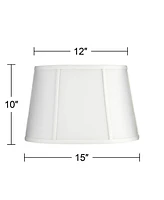 White Racetrack Small Oval Lamp Shade 12" Wide and 9" Deep at Top x 15" Wide and 12" Deep at Bottom x 10" Slant x 10" High (Spider) Replacement with H