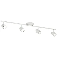 Pro Track Melson 4-Head 6.5W Led Ceiling Track Light Fixture Kit Spot-Light GU10 Dimmable Adjustable White Modern Transitional Kitchen Bathroom Living