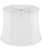 Set of 2 Softback Drum Lamp Shades White Cream Medium 11.5" Top x 13.5" Bottom x 10" High Spider with Replacement Harp and Finial Fitting