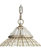 Vienna Full Spectrum Wallingford Antique Brass Gold Chandelier Lighting 16" Wide Clear Crystal Shade 6-Light Fixture for Dining Room House Foyer Entry