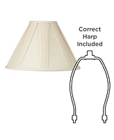 Empire Lamp Shade Ivory French Drape White Large 6" Top x 17" Bottom x 12" High Spider with Replacement Harp and Finial Fitting - Springcrest