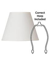 Off White Small Lamp Shade 6" Top x 11" Bottom x 8" High x 8.5" Slant (Spider) Replacement with Harp and Finial - Springcrest