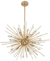 Possini Euro Design Janae Antique Gold Sputnik Chandelier Lighting 29.50" Wide Modern Industrial Clear Crystal Ball 12