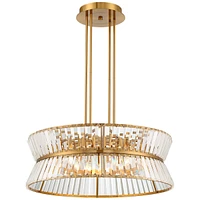 Vienna Full Spectrum Melwick Soft Gold Chandelier Lighting 28" Wide Modern Crystal Hourglass Shade 12-Light Fixture for Dining Room House Home Foyer K