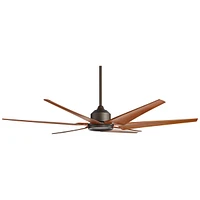 72" Power Hawk Modern Industrial Indoor Outdoor Ceiling Fan with Remote Control Oil Rubbed Bronze Painted Wood Damp Rated for Patio Exterior House Hom