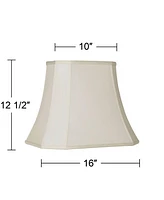 Creme Medium Rectangle Cut Corner Lamp Shade 10" Wide x 7" Deep at Top and 16" Wide x 12" Deep at Bottom and 13" Slant x 12.5" H (Spider) Replacement