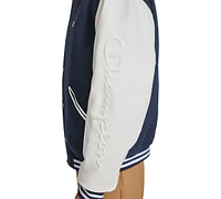 Champion Men's Colorblocked Mixed-Media Varsity Jacket