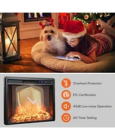 Costway 26 Inch Recessed Electric Fireplace heater W/ Remote Control