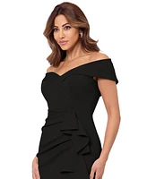 Xscape Women's Off-The-Shoulder Sweetheart Ruffle Dress