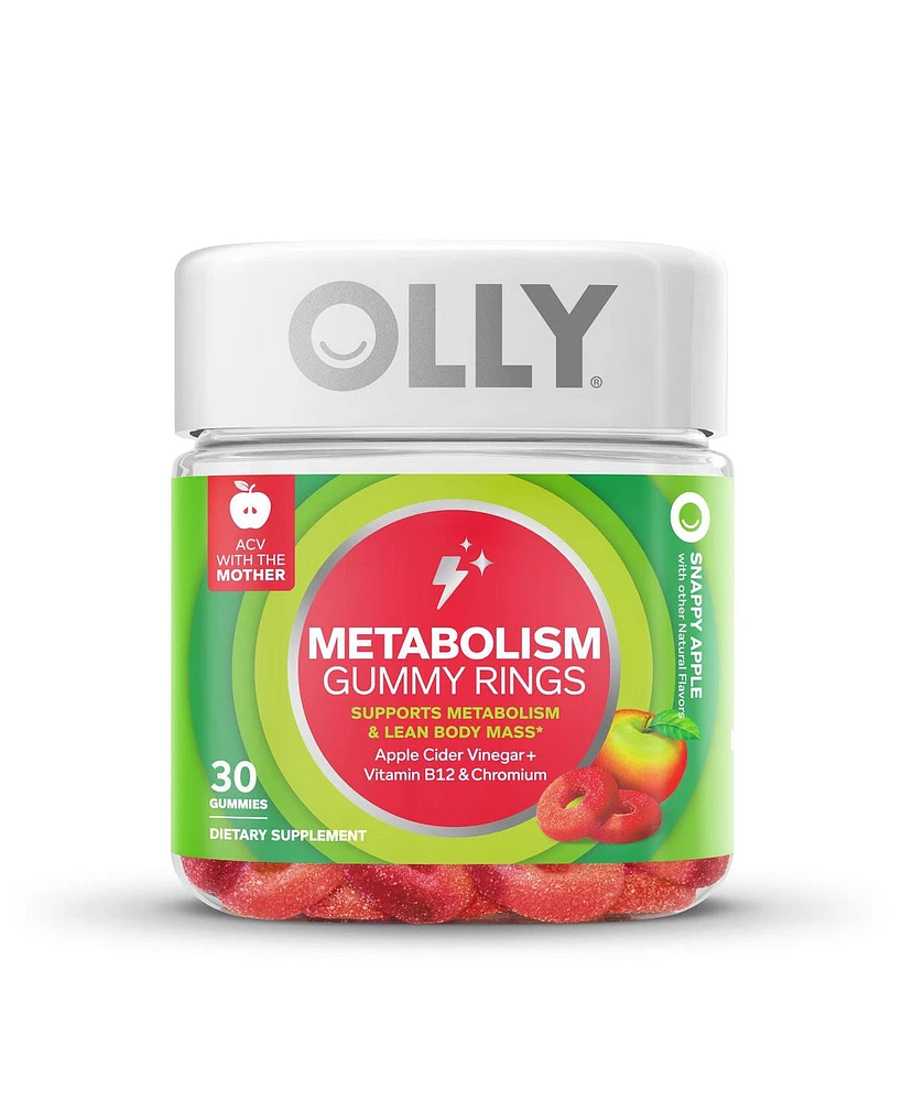 Now Foods Olly Metabolism Rings Snappy Apple, 30 Gummies