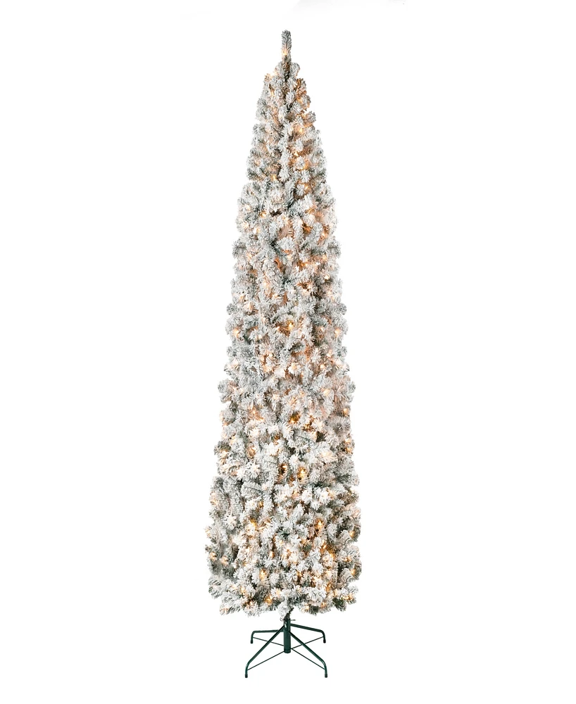 National Tree Company First Traditions Acacia Flocked Tree 9 ft