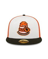 New Era Men's White/Black Peoria Chiefs Orange Barrels Theme Night 59FIFTY Fitted Hat