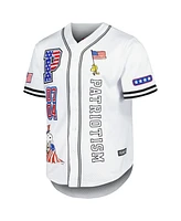 Freeze Max Men's White Peanuts Patriotism Baseball Jersey