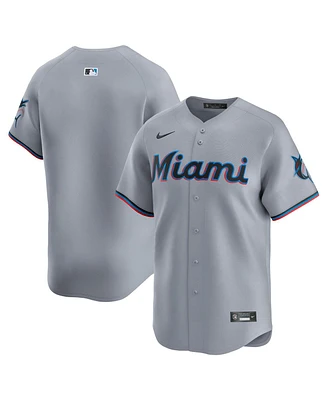 Nike Men's Gray Miami Marlins Road Limited Jersey