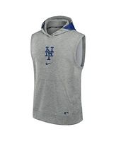 Nike Men's Heather Gray New York Mets Authentic Collection Early Work Performance Sleeveless Pullover Hoodie