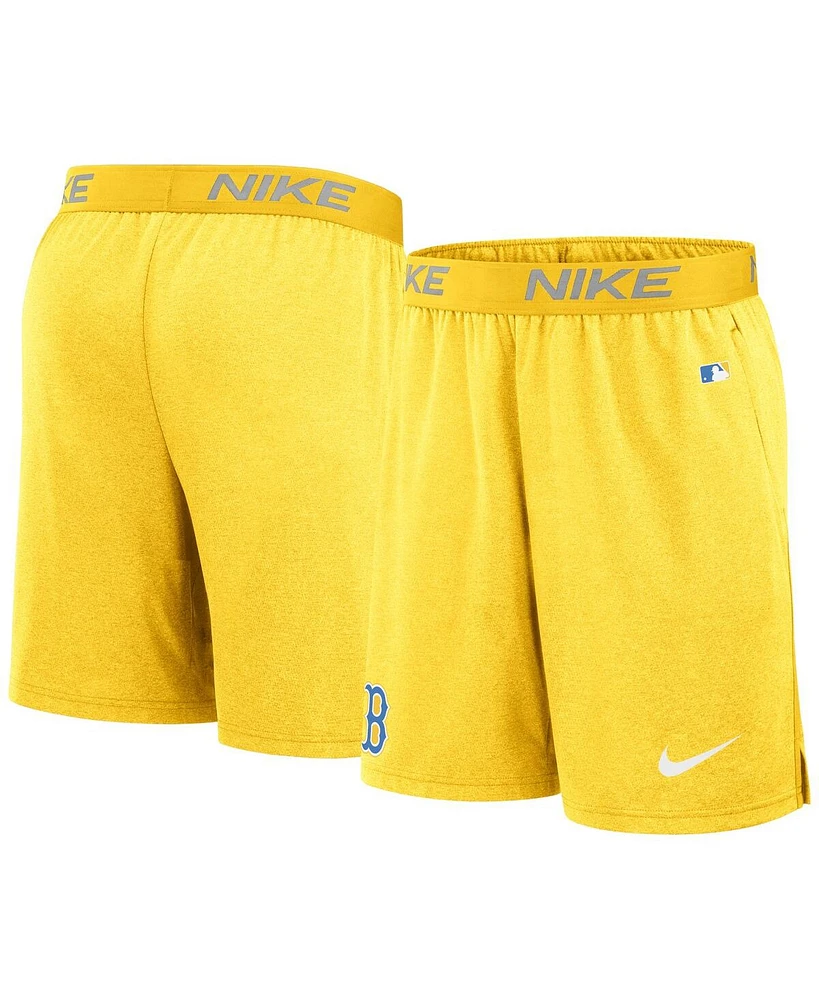 Nike Men's Gold Boston Red Sox City Connect Performance Practice Shorts