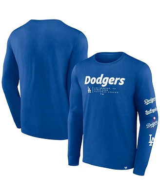 Fanatics Men's Royal Los Angeles Dodgers Strike the Goal Long Sleeve T-Shirt