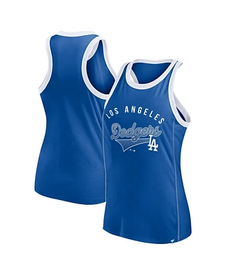 Fanatics Women's Royal Los Angeles Dodgers Tailsweep Fashion Racerback Rhinestone Tank Top