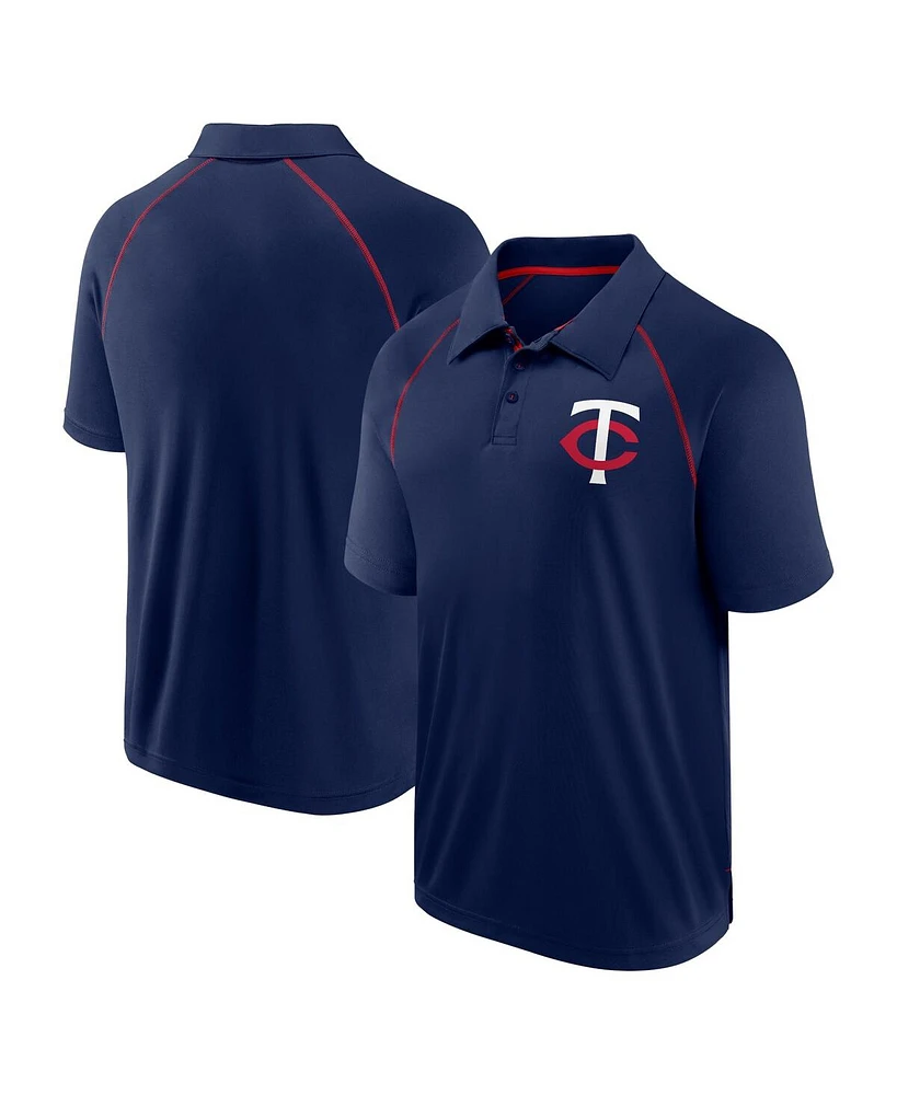 Fanatics Men's Navy Minnesota Twins Strong Alone Raglan Polo