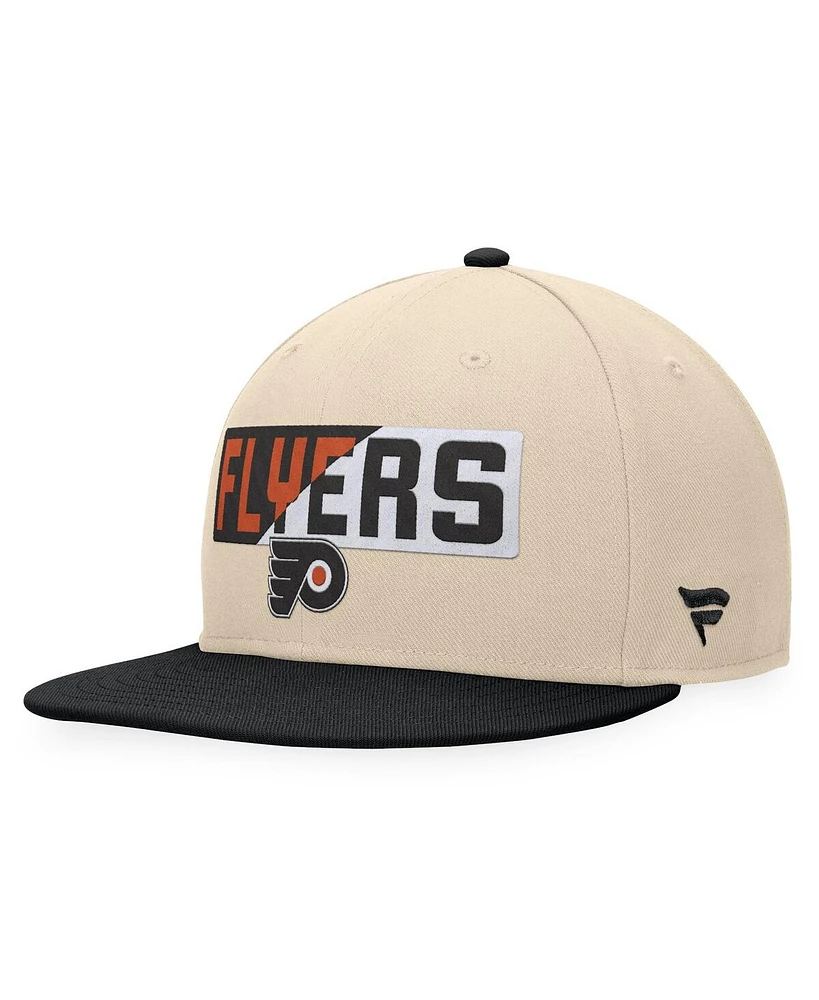 Fanatics Men's Cream/Black Philadelphia Flyers Goalaso Snapback Hat