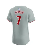 Nike Men's Trea Turner Gray Philadelphia Phillies Road Elite Player Jersey