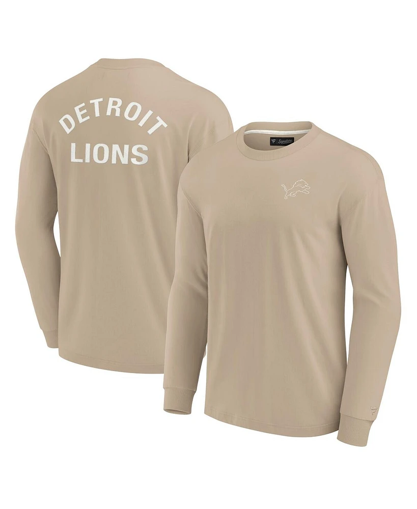 Fanatics Signature Men's and Women's Khaki Detroit Lions Elements Super Soft Long Sleeve T-Shirt